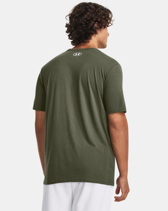 Men's UA Camo Chest Stripe Short Sleeve in Green image number 1